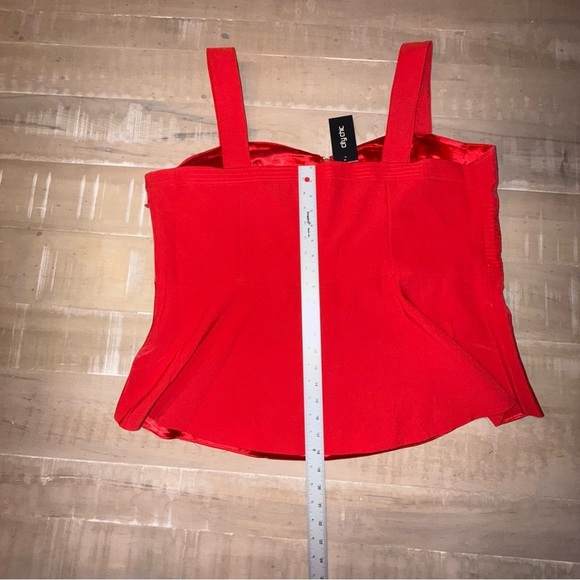 NWT CITY CHIC Sassy Class Red Peplum Top Plus L (20) - Picture 8 of 15